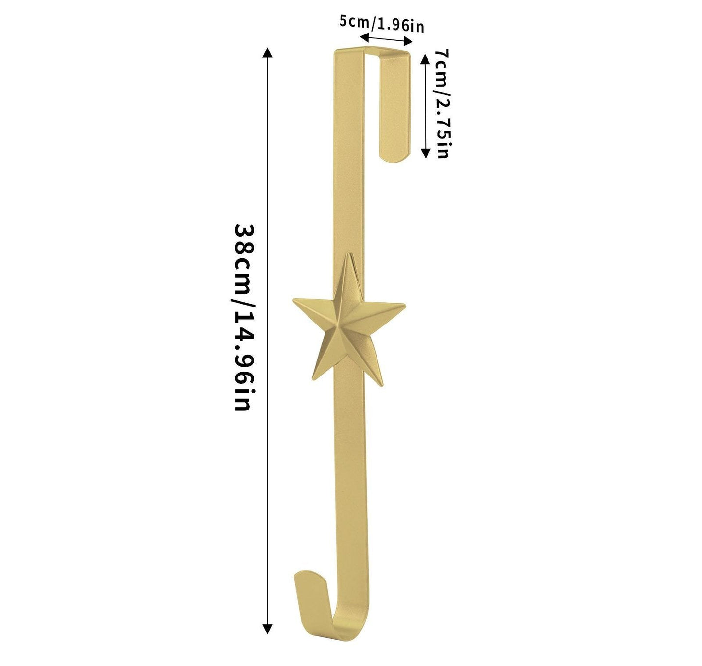 Metal Over The Door Wreath Hanger | Christmas Snowflake Tree Star Decor Hook
