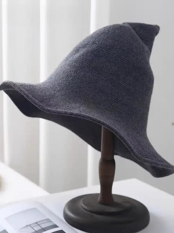 Knitted Wizard Hat  - Cozy Halloween Fantasy Costume Accessory