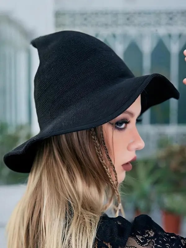 Knitted Wizard Hat  - Cozy Halloween Fantasy Costume Accessory