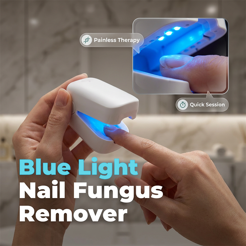 Portable blue light nail care device