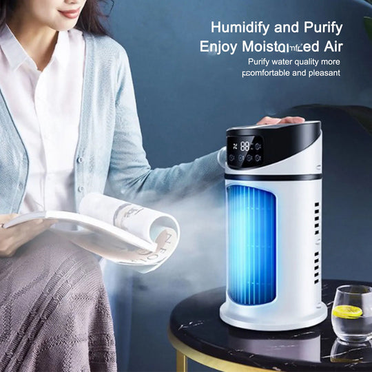 Buy Mini Portable Air Conditioner for Home & Office USB Powered Desktop AC Fan + Humidifier | 3-in-1 Cooler