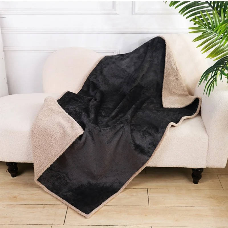 Waterproof Dog Blanket with Sherpa Fleece and Raised Edge Design