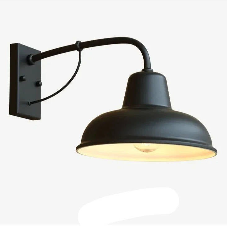Wall Mount Barn Light with E26 E27 Bulb Compatibility and Matte Black Finish