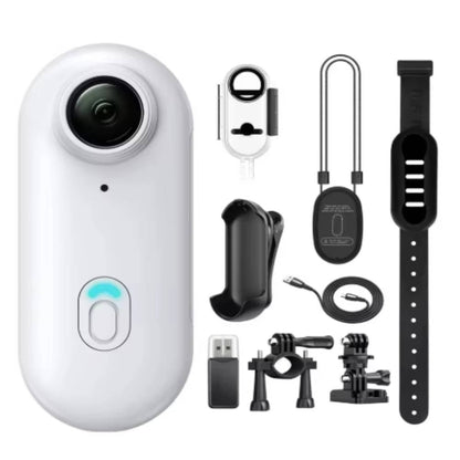 Compact 4K Action Camera with 360 Rotating Clip and Waterproof Case
