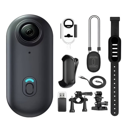 Compact 4K Action Camera with 360 Rotating Clip and Waterproof Case