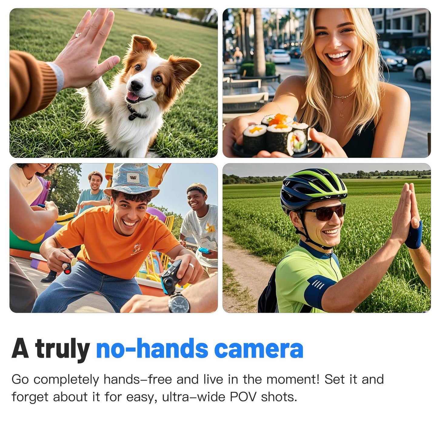 Compact 4K Action Camera with 360 Rotating Clip and Waterproof Case