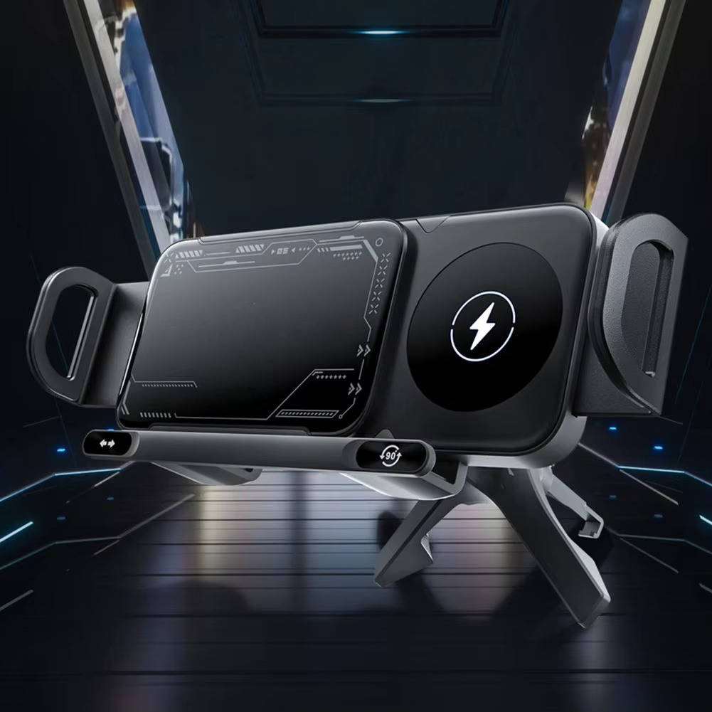 Car Phone Mount with Wireless Fast Charging and Motorized Arm