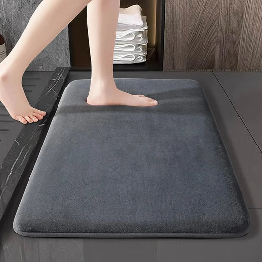 Absorbent Bath Mat with Memory Foam Cushioning and Nonslip Backing, 40x60cm