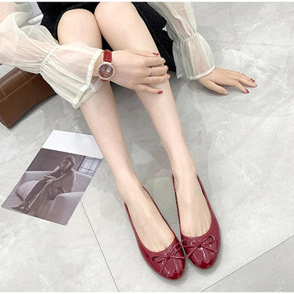 Women's Ballet Flats with Arch Support and Cushioned Insole, Slip-On Design