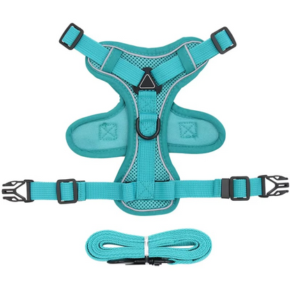 Vest Style Cat Harness with Reflective Strips and 1.5m Leash