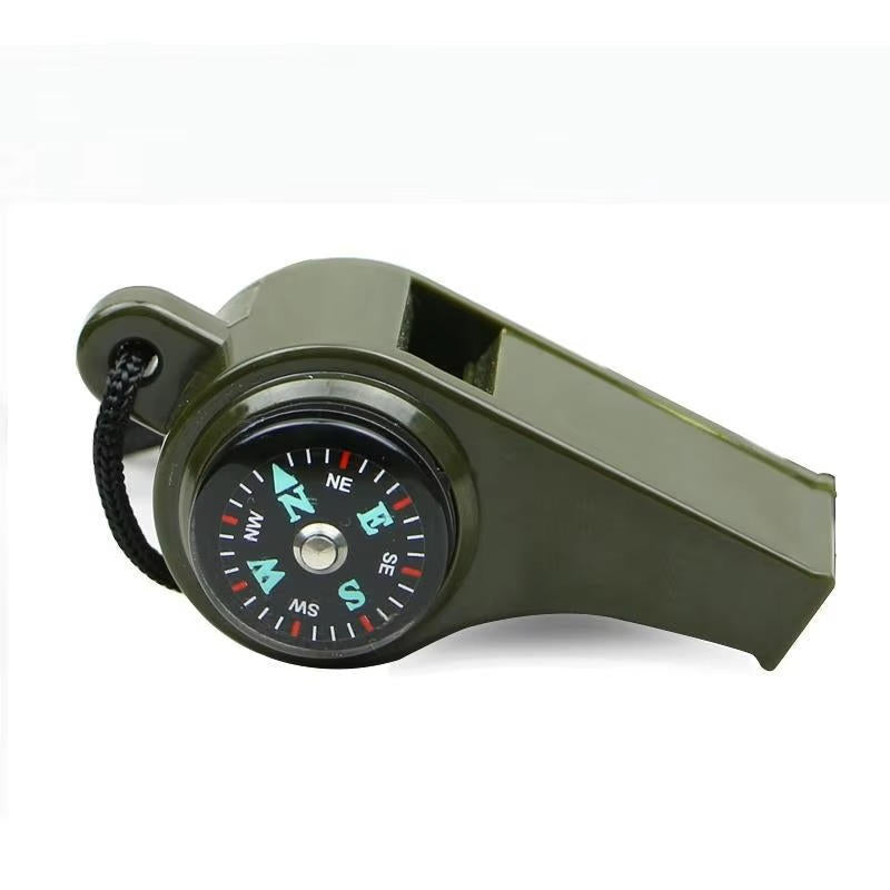 150 Decibel Emergency Whistle with Built-in Compass and Thermometer, Nylon Lanyard