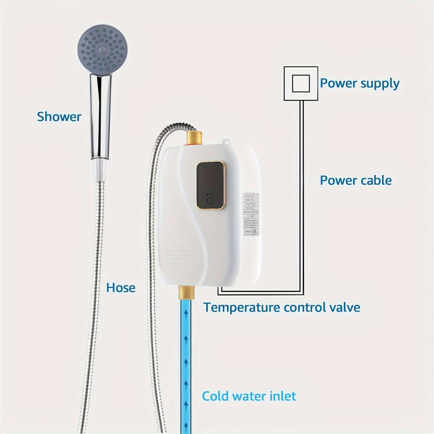 Water Heater Electric 110V, 3000W Instant Electric Water Heater, Under Sink on Demand Hot Water Heater with Digital Display