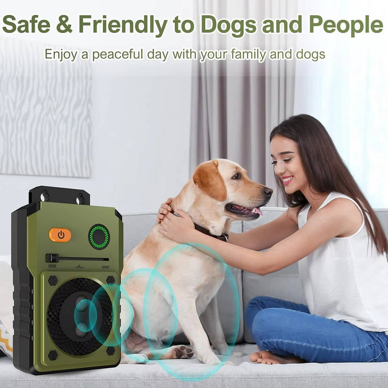 Ultrasonic Bark Deterrent with Automatic Detection and 3 Frequency Modes, 50ft Range
