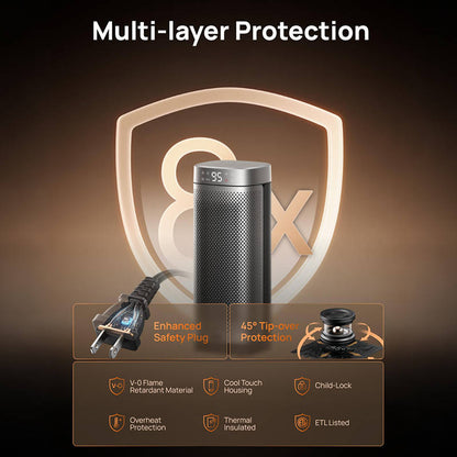 Space Heaters for Indoor Use, Portable Electric Heater with Adjustable Thermostat for Home, Office & Bedroom