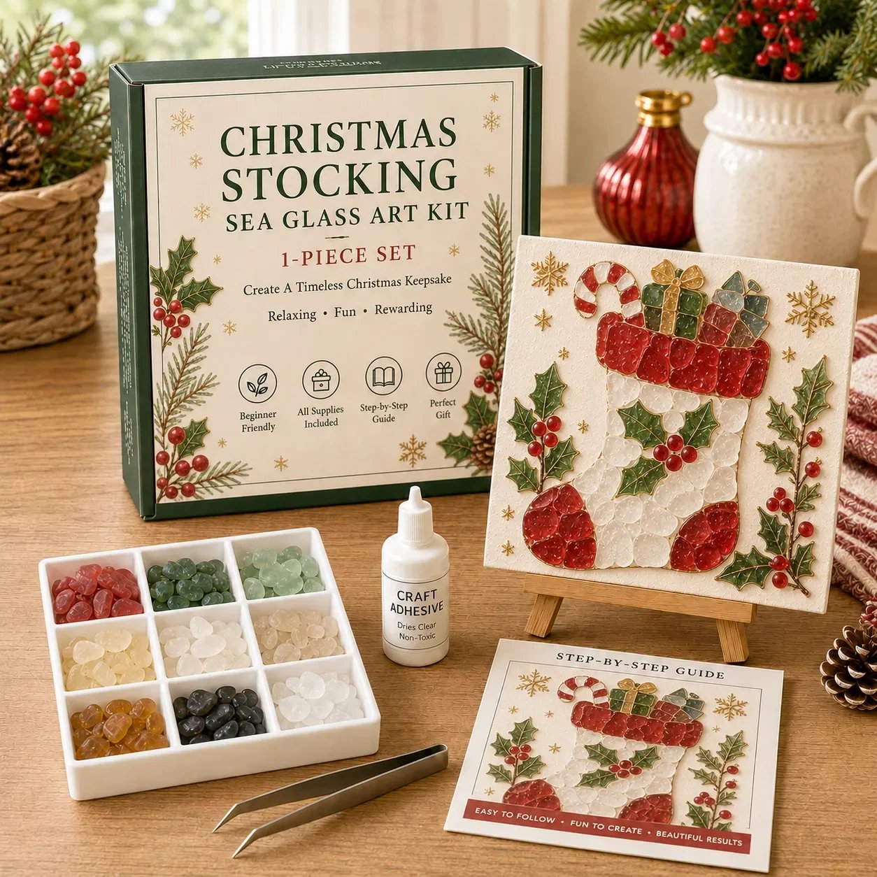 Christmas Sea Glass Art Kit