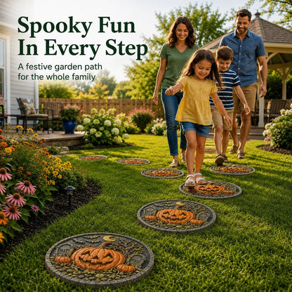 Reusable Haunted Pumpkin Halloween Stepping Stone Mold