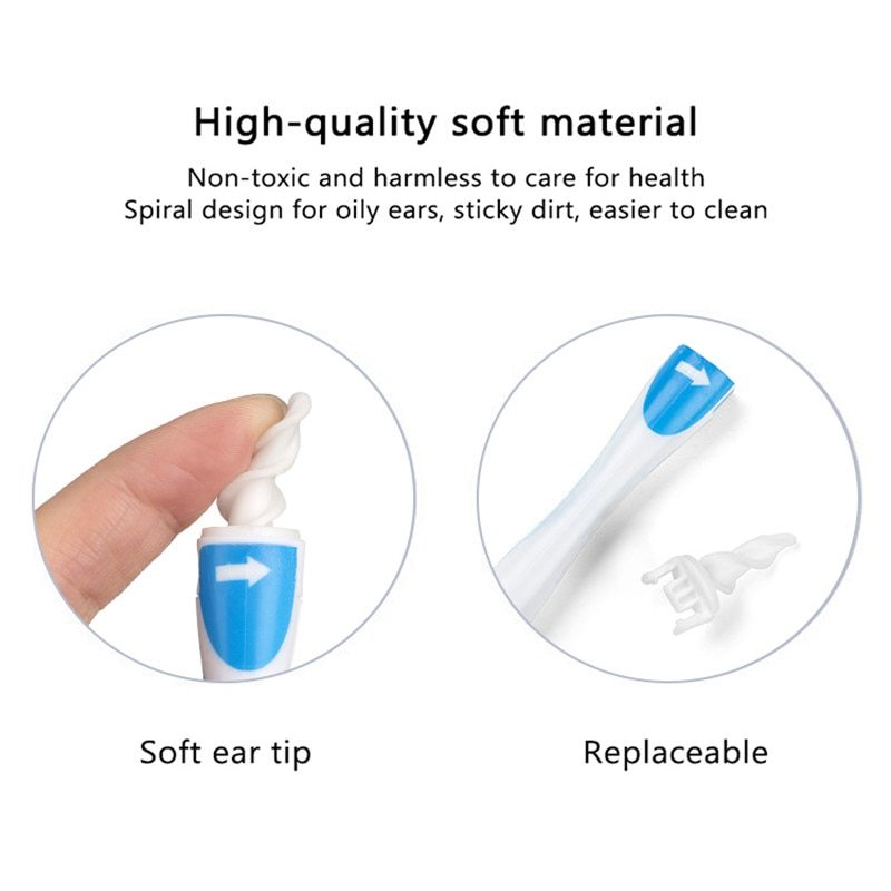 Ear Cleaner With Soft Silicone Tip, Spiral Earwax Cleaner