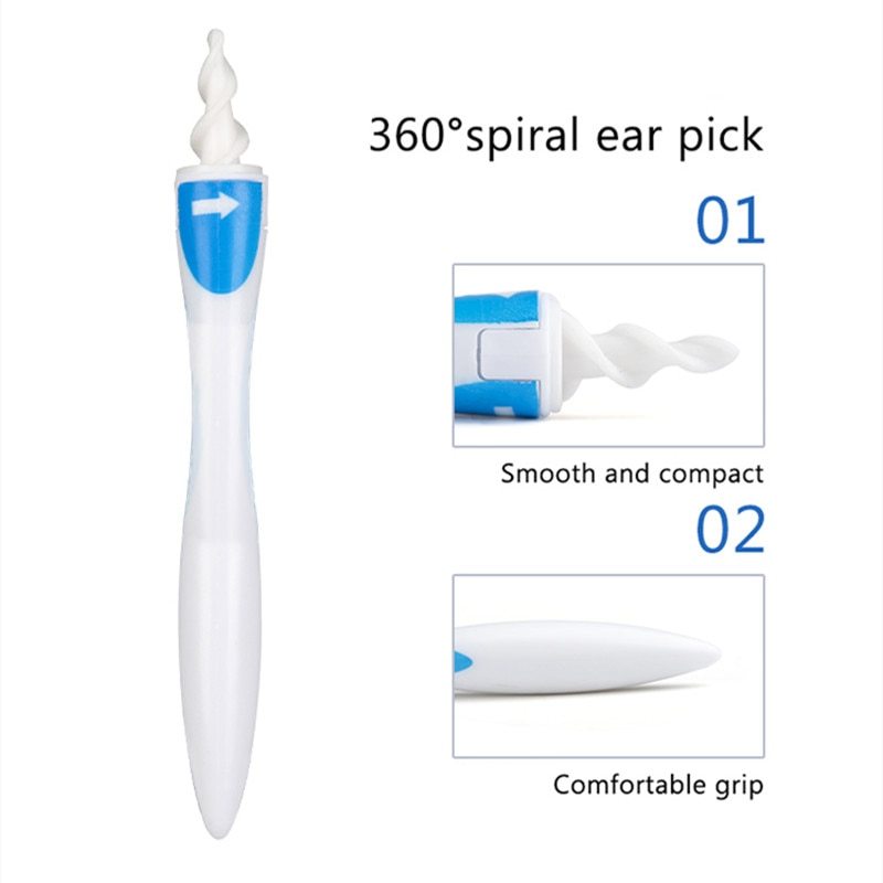 Ear Cleaner With Soft Silicone Tip, Spiral Earwax Cleaner