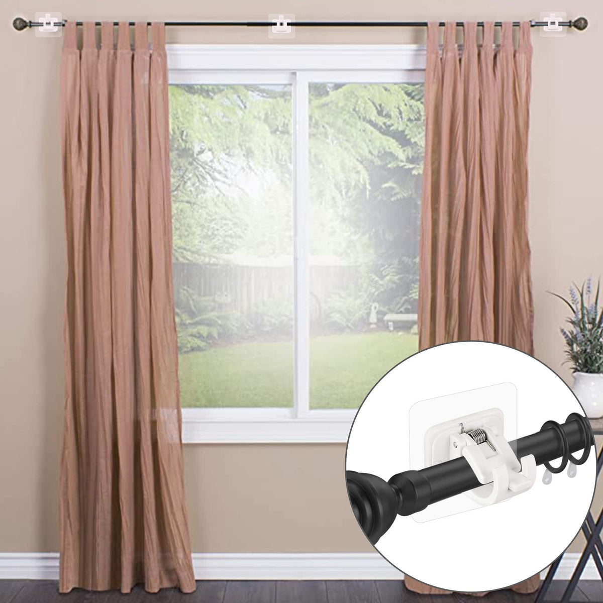 Punch-Free Self Adhesive Curtain Holder