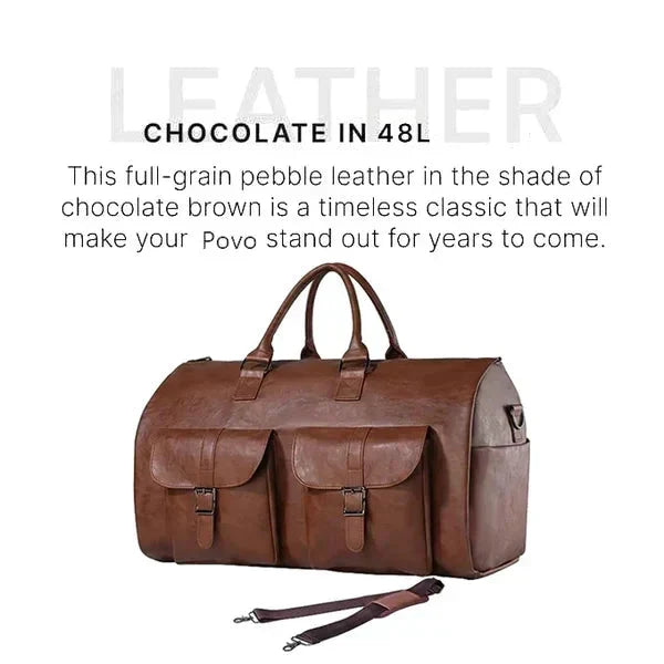 Convertible Travel Duffle Bag with Garment Buckles and Shoe Compartment, Telescoping Handle
