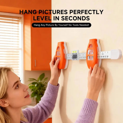 Professional Picture Hanging Tool with Level & Ruler