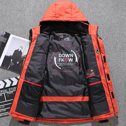 Hooded Zip Jacket with Removable Hood and Thick Polyester, Fall Winter