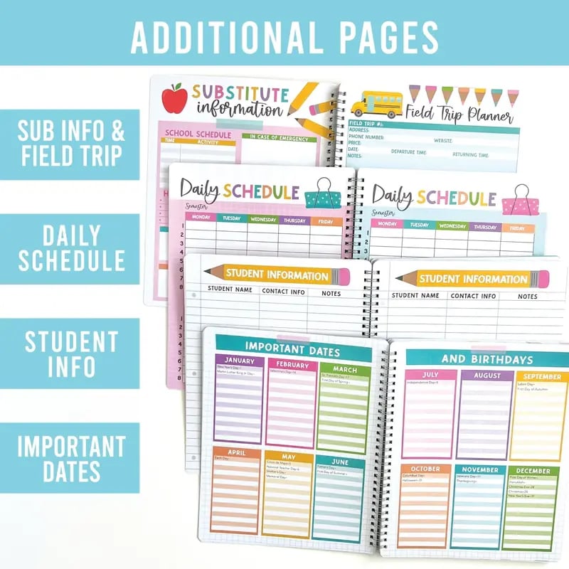 Undated Teacher Planner 2026–2027 | Weekly & Monthly Classroom Organizer for Lesson Planning, Scheduling & Teacher Productivity