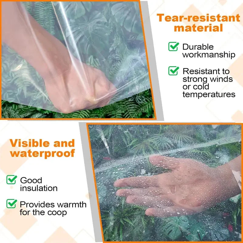 Clear Waterproof PE Tarp, Transparent Outdoor Cover with Metal Grommets