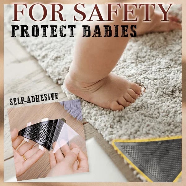 Rubber Anti Curling Non Slip Skid Pads -8pc Set