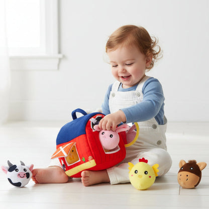 Farm Animal Toys Playset Soft Plush Fun Role Play Toys
