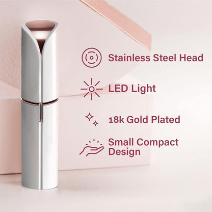 Electric Facial Hair Remover with Rounded Safety Head and Dermaplane Action