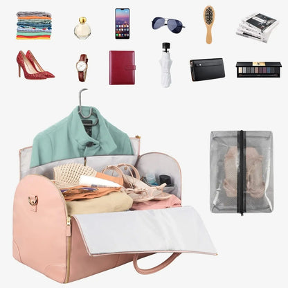 Garment Bag with Multiple Interior Compartments and Overhead Bin Compatibility