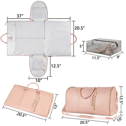 Garment Bag with Multiple Interior Compartments and Overhead Bin Compatibility