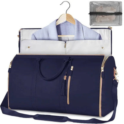 Garment Bag with Multiple Interior Compartments and Overhead Bin Compatibility
