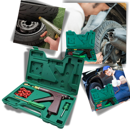 Automatic Tubeless Tire Repair Tool with Mushroom Plugs and Trigger Mechanism