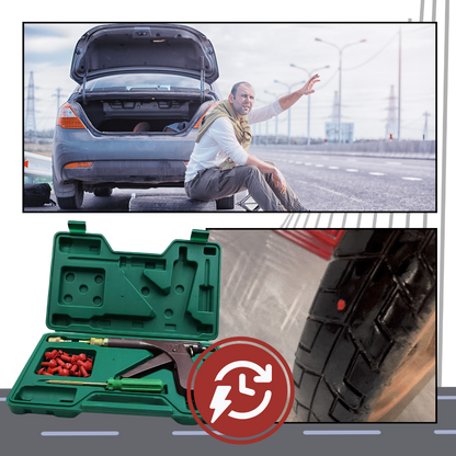 Automatic Tubeless Tire Repair Tool with Mushroom Plugs and Trigger Mechanism
