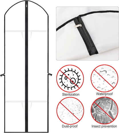 71-Inch Garment Bag with Full-Length Zipper and Dual Handles for Gowns