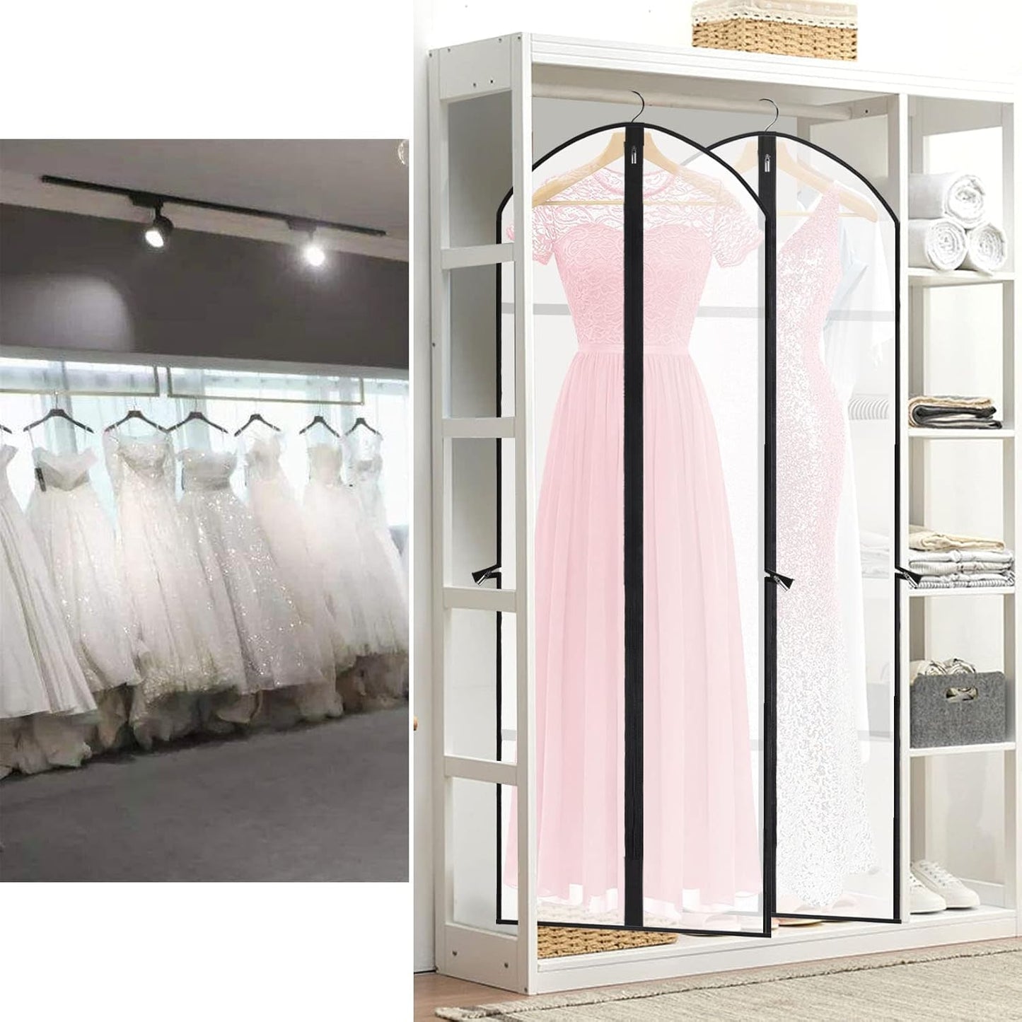 71-Inch Garment Bag with Full-Length Zipper and Dual Handles for Gowns