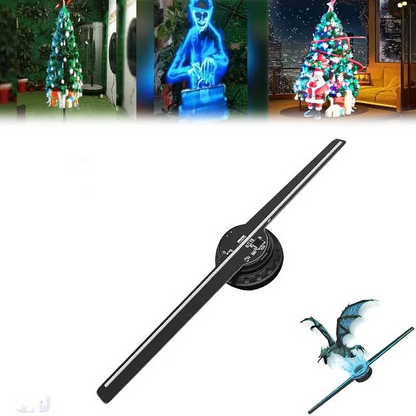 Floating 3D Hologram Projector with LED Fan Display and Multi-Unit Sync