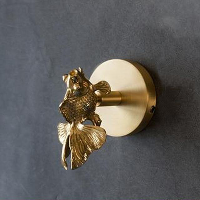 Golden Brass Wall Hooks – Handmade Animal Designs for Stylish Wall Decoration