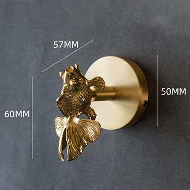 Golden Brass Wall Hooks – Handmade Animal Designs for Stylish Wall Decoration