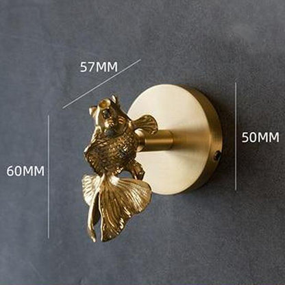 Golden Brass Wall Hooks – Handmade Animal Designs for Stylish Wall Decoration
