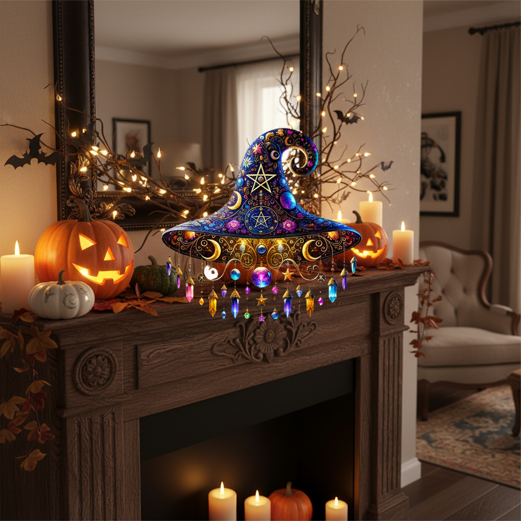 Halloween Witch Hat Decor Magical Home Accent