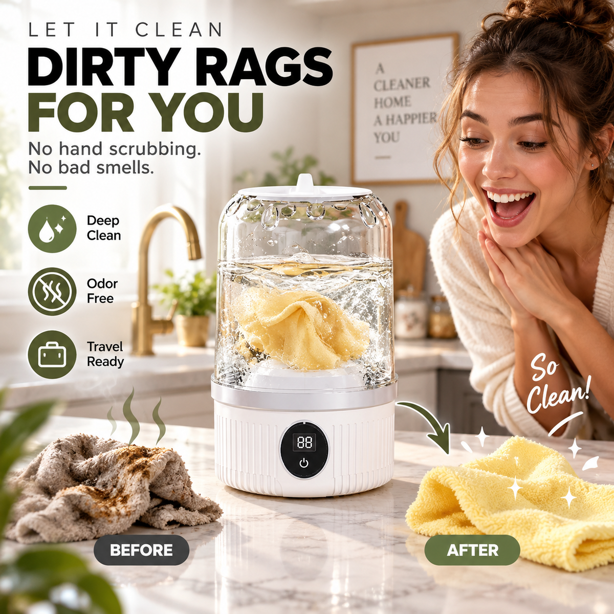 Wireless Charging Mini Washing Machine
