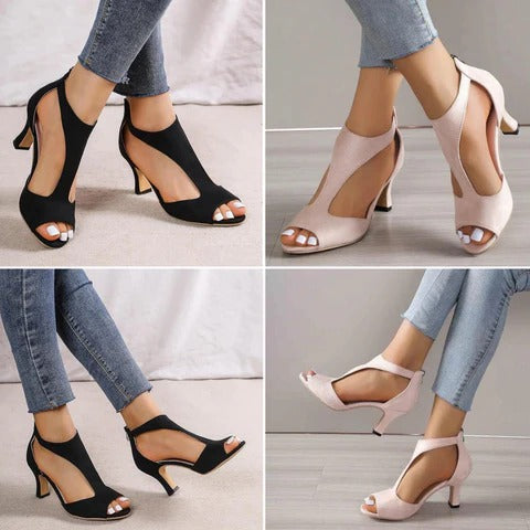 High Heel Shoes with Contoured Arch Support and Pressure Distributing Base