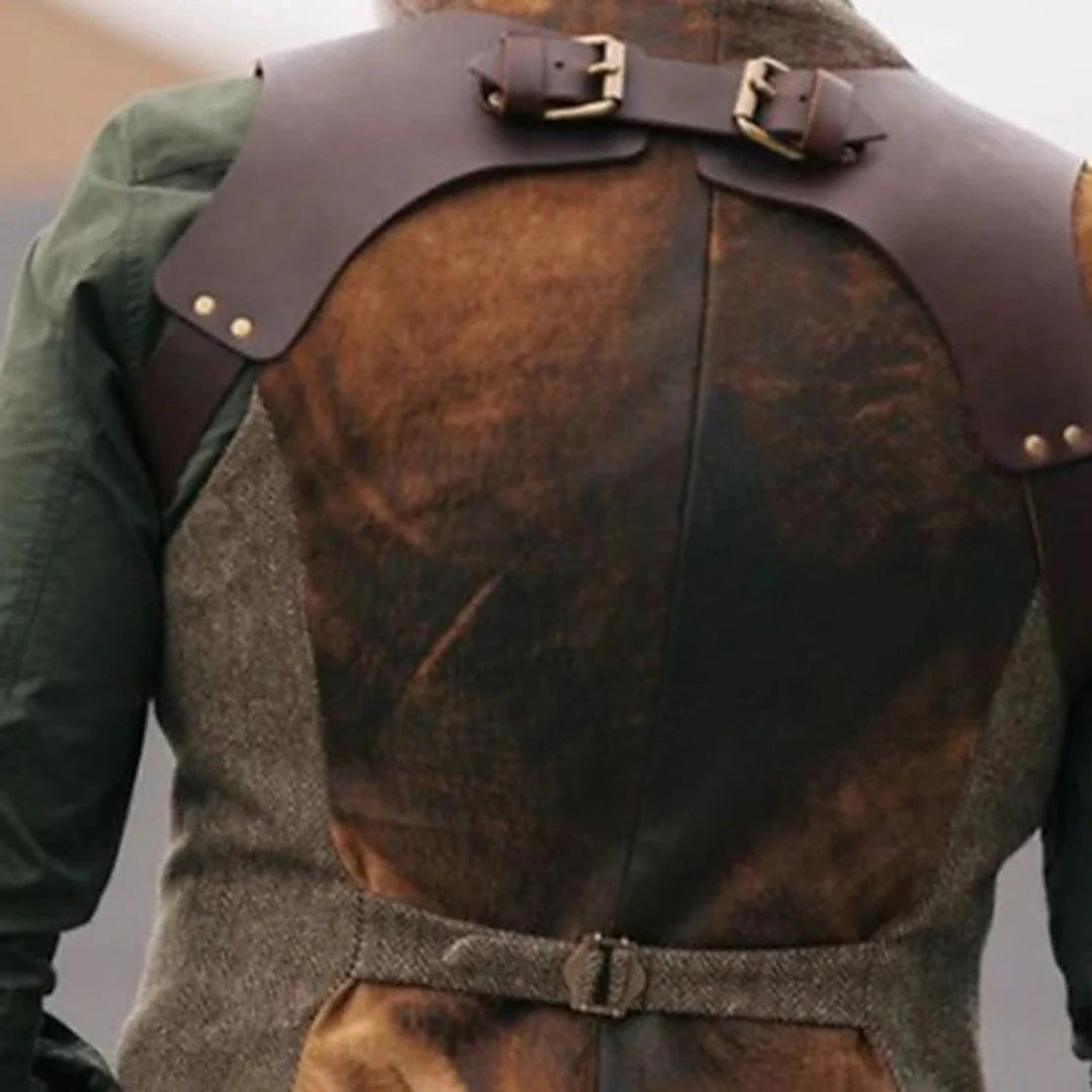 Sleeveless Waistcoat with Front Button Closure and Textured Surface