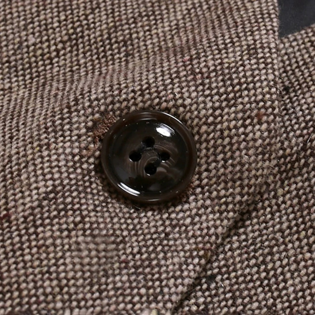 Sleeveless Waistcoat with Front Button Closure and Textured Surface