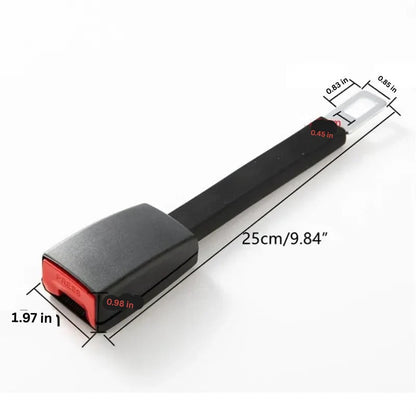 Seat Belt Extender with 11-Inch Rigid Stem and Upright Buckle Reach, Toolless Click-In