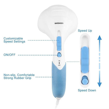 Percussion Massager with Dual Motors and Adjustable Speed Settings