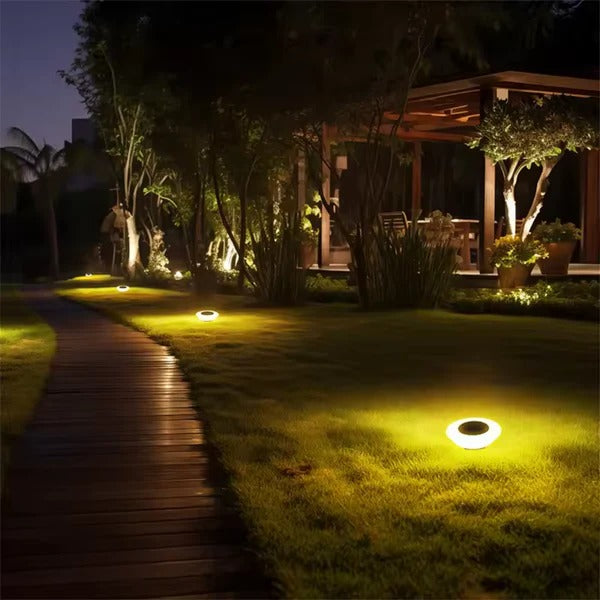 Solar Pathway Lights Set of 4 with Automatic Dusk-to-Dawn Sensor and Dual Color Options